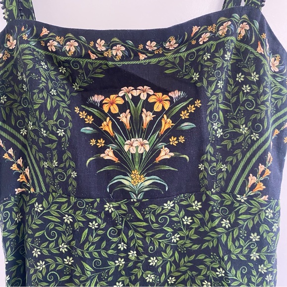 Anthropologie Farm Rio Flowers Arch Sleeveless Linen Blend Midi Dress M NWT - Picture 4 of 6